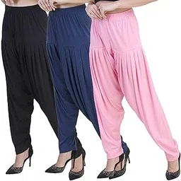 casuals Women Drawstring Viscose Patiala Pants Pack 3 Breezy and Stylish for Any Occasion-picture-42