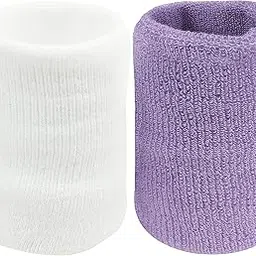 Neska Moda Unisex White and Purple Pack of 2 Cotton Wrist Band-picture-11