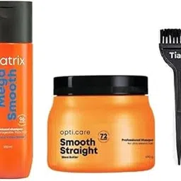 Tiara Hair Brush & Mega Smooth Straight hair spa 500ml & shampoo 200ml Set of 3-image-96