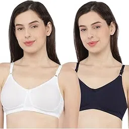 rupa softline Softline Women's Cotton Rich Wire-Free Non-Padded Molded Bra Combo | Full Coverage & Breathable Comfort | Lightweight, Skin-Friendly Everyday Wear (Pack of 2) image 1