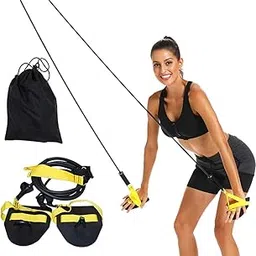 JTLB Portable Swimming Arm Strength Trainer, Resistance Bands with Sliding Handles Professional Swimming Resistance Exercise Bands with Storage Bag (Black)-picture-35
