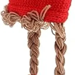 Meadawgs 48cm Kids Knitted Wig Hat with 2 Big Braid Girls Cute Winter Cap Shape red|Clothing Shoes & Accessories | Girls Accessories |1 Piece Children Knitted Hat.-image-31