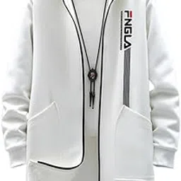 foveitaa Coat, Men's, Autumn and Winter Clothes, Long Hoodie, Large Size, Loose Fit, Cardigan, Boa Coat, Zip-Up, Fleece-Lined, Thick, Windproof, Cold Protection, Warm, Boa Jacket, Solid, Fluffy-picture-21