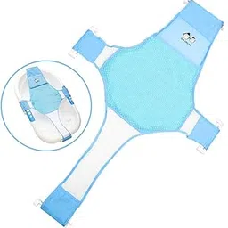 First Try Newborn Baby Bath Seat Support Net Bathtub Sling Shower Mesh Bathing Cradle Rings for Tub (Bathtub not Included) (Blue)-picture-46