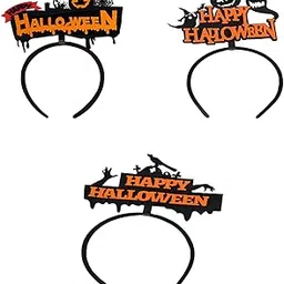 3 Pcs Halloween Headbands for Women,Party Accessories Pumpkin, Graveyard, Dripping Horror, and Spider Web Themes Suitable for Various Occasions such as Halloween-picture-26
