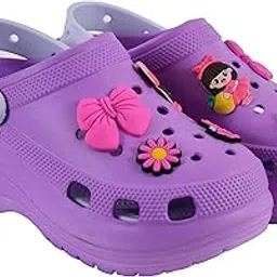 Cute Cartoon Embellished Fashionable Comfortable Lightweight and Funky Slip-On Clogs for Women & Girls-image-4