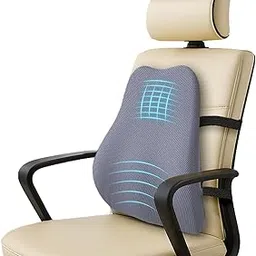 Advance Gel Blended Memory Foam Posture Corrector Full Length Back Support, Orthopedic Lumbar Support Back Pain Relief Durable Back Pillow for Office Chair & Home Use | Breathable Mesh Cover-image-0