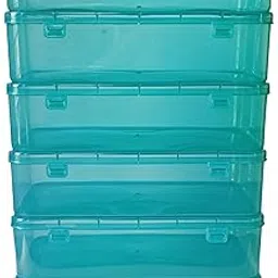 Feliz Green Colored Plastic Large Storage Boxes Size 11.5x7.5x2.75 inches (Set of 6)-picture-16