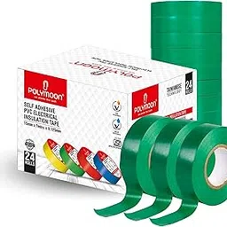 POLY MOON Green PVC Electrical Insulation Tape, Flame Retardant, Waterproof, 15mm x 7m (12)-picture-14