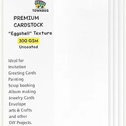 TOWNBUS - A4 |300 GSM 20 Nos of White Double-Sided Egg-Shell Textured Cardstock | Printable Heavyweight Paper for Inkjet & Laser Printers, Invitations, Crafts & Business Use-image-10