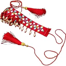 Fashion Small Mirror Embellished Kamarpatta/Kamar Chain/Kamarband For Women | Girl's Fancy Waist Belt/Belly Chain/Waistband For Saree & Traditional Dresses-image-10