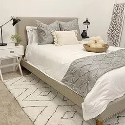 Elegant Linen Store Cotton 800 Thread Count 3 Piece Pinch Pleated Bed Runner Set, Decorative Bed Scarf, 1 Pinch Pleated Bed Runner and 2 Piece Cushion Cover (King Size, 102X25 Inches, Silver Grey)-image-26