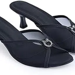 Froh Feet Women's Kitten Heel Embllished Mash sandals 2 Inch Chunky Heels Mules Peep Open Toe Slip On Summer Sandal-picture-46