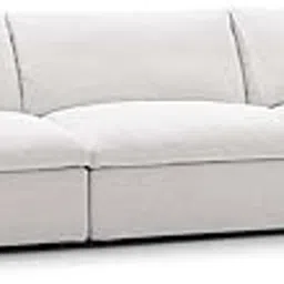 ES ESPINHO Stella Solid Sal Wood Fabric Upholstered 3 Seater Sofa Set for Living Room, Beige Color-picture-47