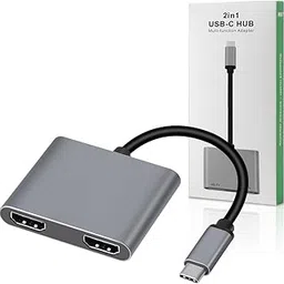 BKC USB-C to Dual HDMI Adapter, 2-in-1 Multiport Hub - Dual Monitor Docking Station for Windows & MacOS-picture-48