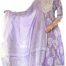 parthvi Women's Printed & Heavy Embroidered Rayon Anarkali Kurta & Pant With Dupatta Set-picture-32