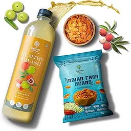 SSF Supreem Super Foods Normalife Litchi Amla Squash - 700ml and Indian Fava Beans -100gm Combo Pack | Perfect Refreshment Drink with Healthy Air Fried Snacks-picture-31