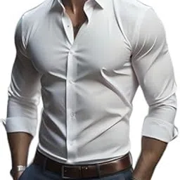 Exclusive White Cotton Blend Casual Formal Business Shirt for Men | Full Sleeves | Regular Fit-picture-46