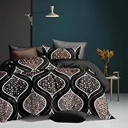 Bezzilish Home 400 TC Glace Cotton AC Comforter Set of 4 (1 King Size Bed Comforter, 1 Double Bed Sheet, 2 Pillow Cover (90x100 Inches) - 2 Piece Frilled Cushions) - (Multicolor9)-image-59