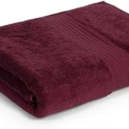 Feather & Spun Organic Cotton Bath Towel | Lavender Fragrance | GOTS Certified | Anti Microbial | Fade Resistant | Double Needle Stitch | 650 GSM | 76 cms x 137 cms (Cranberry Crush)-picture-58