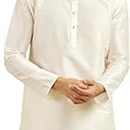 diwas by manyavar Men's Art Silk Solid Kurta (1pc)-picture-38