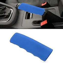 Fogfar 1 Pack Starter Handbrake Protective Cover, Car Silicone Handle Sleeve, Parking Grip Handle Protector, Car Interior Accessories, Fit for Most Car (Blue #4.8" x 1.65" x 1.41") image 1