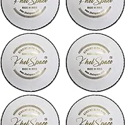 KHELSPACE KS-20 Leather White Cricket Ball | Hand-Stitched | Professional Grade | Ideal for Day/Night Matches, Practice & Tournaments (6)-image-41