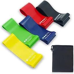 LRK Acupressure Resistance Thera Band Stretch Latex Band Set Toning Tube for Heavy Workout Exercise Hard Light for Men Women Fitness, Physical Therapy (Set of 5)-image-6