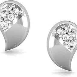 18k (750) White Gold and Diamond Stud Earrings for Women-image-64