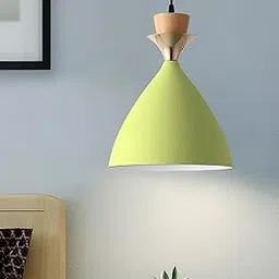 twixle Aluminium Ceiling Hanging Lights for Dining Table, Lamp, Living Room Corner, Decorative,Home,Bedroom,Office,Cafe,Restaurantsand More (E27 Holder) (Pink)(Aluminium;Wood) (Light Green)-picture-10