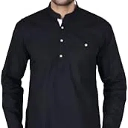 sadree Mens Cotton Short Kurta Shirt image 1