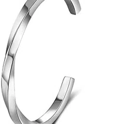 krystalz Unisex Fashion Stainless Steel Twisted Cuff Bracelet Open Slim Bracelet Kada for men-picture-27