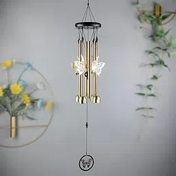 Lilone Multicolour Wind Chimes for Home, 28 cm Long, Beads Decoration, Glitter Pipes, with Pipe and Bells (PRMT223)-image-40