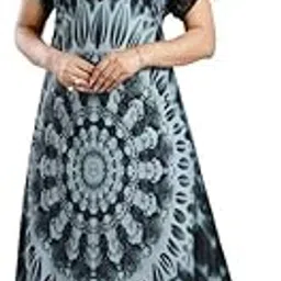 geet ethnica Women’s Satin Night Dress | Floral Printed Satin Fabric Long Nighty | Soft Sleepwear for Women (Round Design Nighty)-picture-15