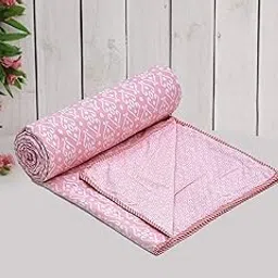 COZY FURNISH Super Soft Cotton Single Duvet Cover/Quilt Cover/Razai Cover/Comforter Cover 60X90(Inches) with Zipper Closure & Corner Ties (Pink, Single)-picture-20