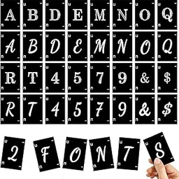 86 Pcs 1Inch&1.5 Inch Letter St astic Alphabet Painting Templates Interlocking Stencil Kit for Painting on Wood ject, 2 Fonts-image-82