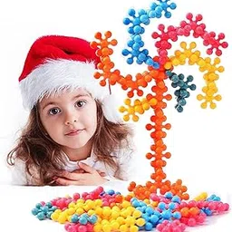UCRAVO 25 Pcs Star Links Building Blocks Discs Set Interlocking Solid Plastic Building Blocks Set Stem Educational Toy for Kids Safe Learning Promotes Fine Motor Skills Sensory Development-picture-27