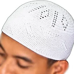santarms Islamic Prayer Kufi | Muslim Cap for Men and Boys | Comfortable Namaz Topi for Prayer | Combo White-picture-22