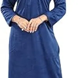 gutthi Stylish Cotton Blend Nighty Maxi for Women | Full Length Trendy Nightgown | Premium Nightdress | Nightwear(WL-BLUE-511ST)-picture-41