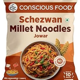 Conscious Food Schezwan Millet Noodles | 207g | No Maida | Millet-Based | Clean Label Schezwan Sauce | Ready in 10 Minutes | MSG-Free & Preservative-Free-image-0