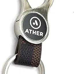 jdp novelty Round Shape Leather Metal Keychain for ather Bike Key Chain ()-picture-10