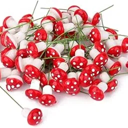 MagiDeal 100pcs Miniature Dollhouse Fairy Garden Landscape Foam Mushroom - Multicolor - red-picture-16