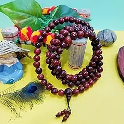 NRSON® Red Sandalwood Mala 108 Beads | Lal Chandan Japa Mala |Lal Chandan Mala for Chanting Meditation Pooja Prayer Yoga [ Size 6 MM 108 Beads]-picture-27