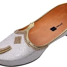 deeuco Men's Ethnic Cream Wedding and Sherwani Jutti, Mojari-picture-49