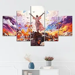 JB Creations Jesus Christ Cross Painting Wall Decorative Paintings For Home Digital Reprint 18 inch x 30 inch Painting (Without Frame, Pack of 5)-picture-14
