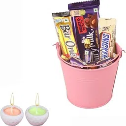 SFU E Com Overloaded With Caramel Blast| Diwali Chocolate Gift | Premium Diwali Concreate Diya with Chocolate Hamper | Chocolate Gift Hamper | 1272-picture-10