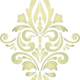 CLODEGS Stencils For Walls Simple Damask Stencil, 8.5 X 10.5 Inch (XL) - Vintage Damask Simple Allover Wallpaper Pattern Stencils For-picture-10