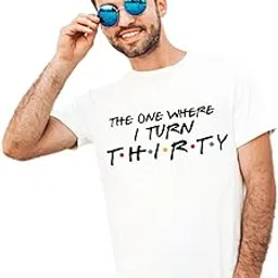 urban pendu The 30 th Birthday Gift - Printed Unisex Cottonblend Tshirt (White), Gift for Friend Turning 30-picture-53