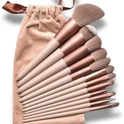 MKSL ® 13-Piece Luxury Makeup Brush Set – Elegant Brown Handle Beauty Tools for Foundation, Highlighting, and Eyeshadow-picture-18