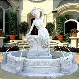 Premium White Outdoor Fountain – Aesthetic Marble Garden Fountain Featuring Nude Women Sculpture | Elegant Stone Water Feature for Enhancing Outdoor Spaces|KGN-MBL-RJ-81|KGNMBLRJ81-image-17